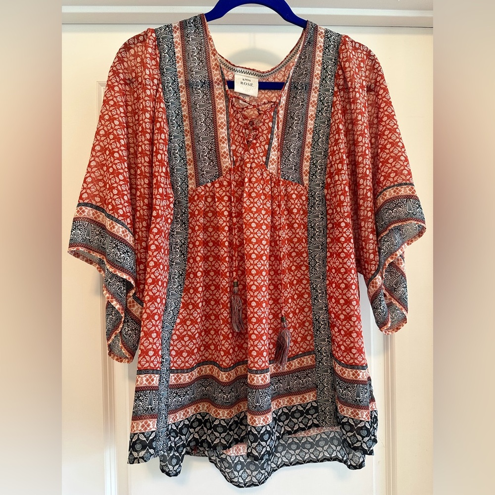 Knox Rose Floral Top, Size XL